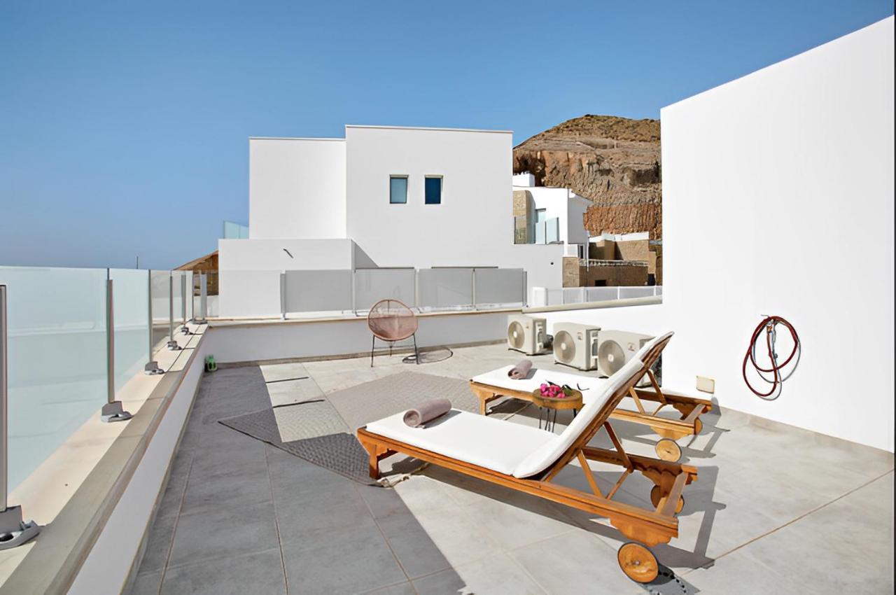 Dream Villa With Heated Pool, Rooftop & Ocean Views Mogán Kültér fotó