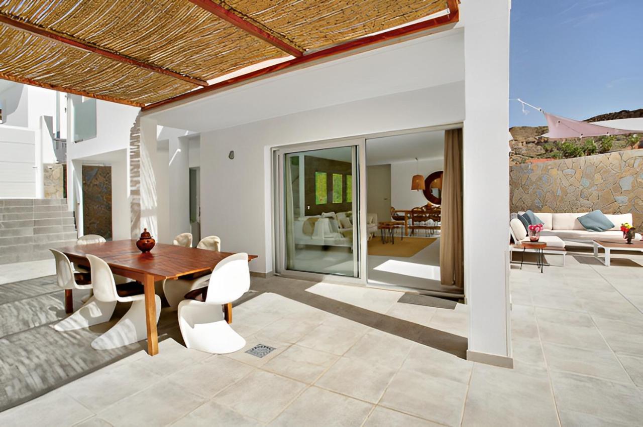 Dream Villa With Heated Pool, Rooftop & Ocean Views Mogán Kültér fotó