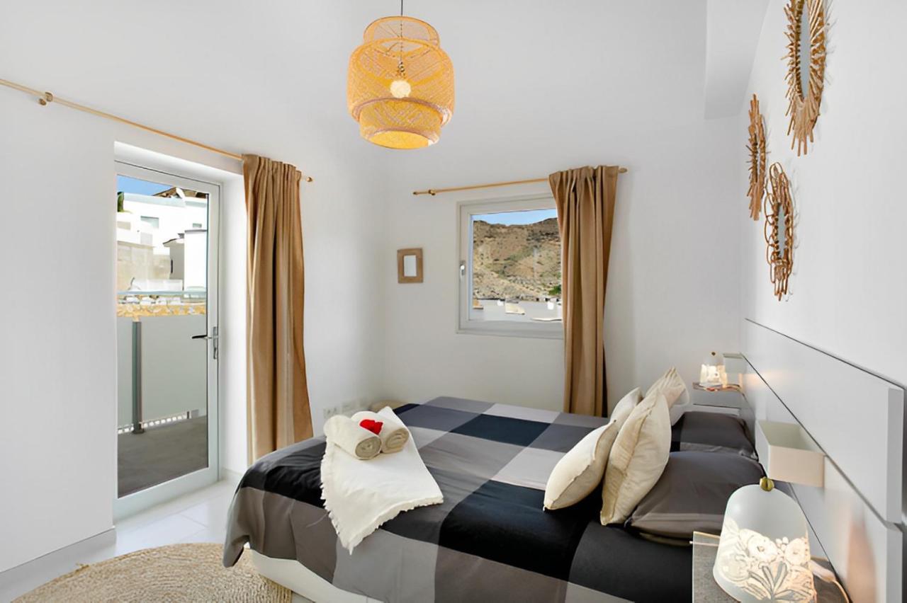 Dream Villa With Heated Pool, Rooftop & Ocean Views Mogán Kültér fotó