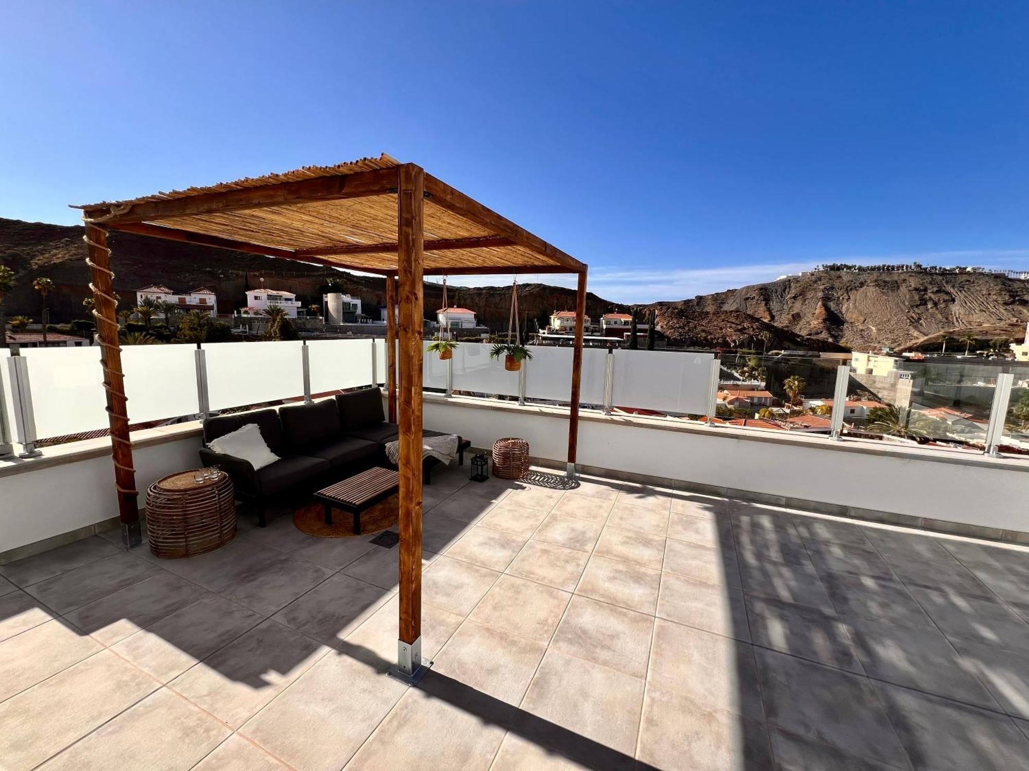 Dream Villa With Heated Pool, Rooftop & Ocean Views Mogán Kültér fotó